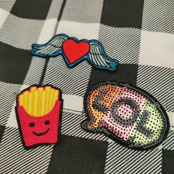 Steve Madden black/white plaid canvas bag - Picture 3 of 11